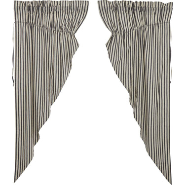 Ashmont Ticking Stripe Prairie Short Panel Set of 2 63x36x18 VHC Brands - The Fox Decor
